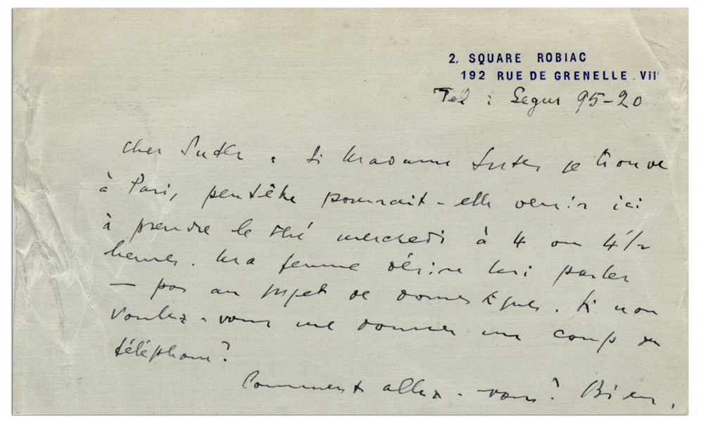 James Joyce Autograph Letter Signed -- ''...I have undergone a seventh operation. It was quite awful this time...''